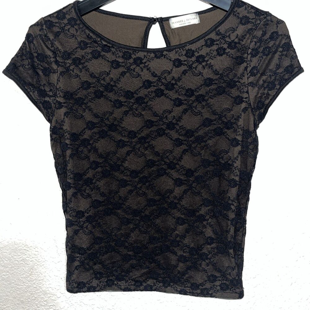 Frankee Skylar Lace Top Women Sz Small Black And Brown
